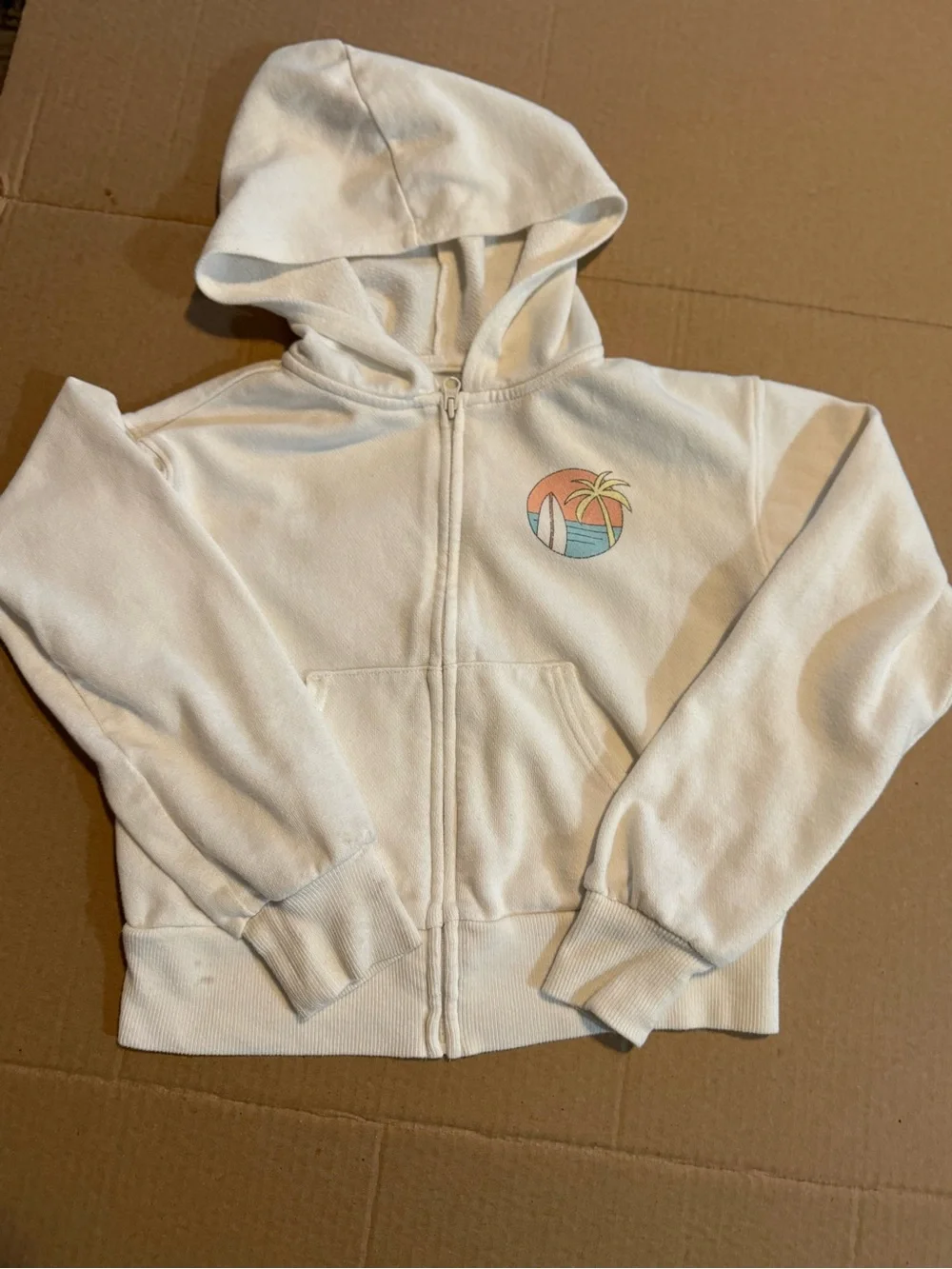 SO Cream Kids Zip-Up Hoodie with Tropical Palm Graphic